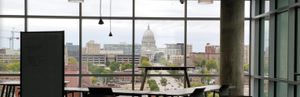 Office window looking over Madison Capitol